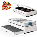 Ver imagem 2 de Cama Box Baú com Colchão de Molas Ensacadas Double Face Essence Probel + Auxiliar Solteiro 88 cm