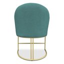 Ver imagem 2 de Kit 06 Cadeiras Poltrona de Jantar Bela Suede Base Metálica Industrial Dourado Azul Turquesa
