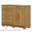 Ver imagem 7 de Cômoda Sapateira 5 Gavetas 2 Portas 122 Cm Siri 20019 Vlr Nature