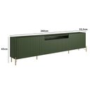 Ver imagem 3 de Rack para Sala 260cm com 4 Portas Brise Pés Metal 100% Mdf Cor:musgo com Dourado