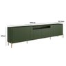 Rack para Sala 260cm com 4 Portas Brise Pés Metal 100% Mdf Cor:musgo com Dourado - 2