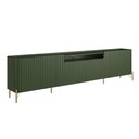 Ver imagem 1 de Rack para Sala 260cm com 4 Portas Brise Pés Metal 100% Mdf Cor:musgo com Dourado