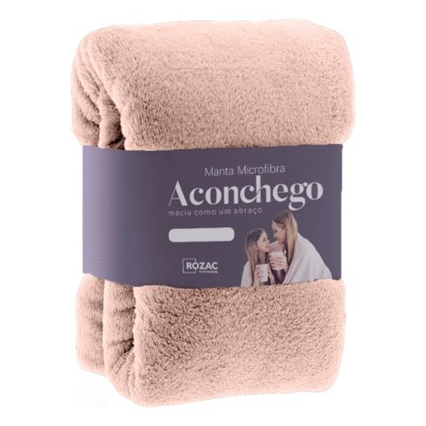 Manta Microfibra Lisa Aconchego Salmão