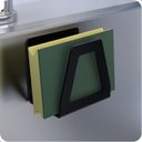 Ver imagem 2 de Kit 3 Porta Esponja Inox Pia Cozinha Adesivo Preto Premium