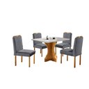 Ver imagem 2 de Conjunto Sala de Jantar 4 Lugares Atlanta Mesa 1.20x0.80 e 4 Cadeiras Madeira Maciça