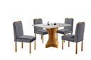 Ver imagem 2 de Conjunto Sala de Jantar 4 Lugares Atlanta Mesa 1.20x0.80 e 4 Cadeiras Madeira Maciça