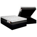 Ver imagem 1 de Cama Box Baú Queen: Colchão Anatômico Plumatex Falcon Ultra Firme + Base Crc Suede Black (158x198