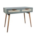 Ver imagem 1 de Penteadeira Retrô 100cm C/ Tela Sustentável Couro Pé Madeira:verti