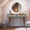 Ver imagem 2 de Penteadeira Retrô 100cm C/ Tela Sustentável Couro Pé Madeira:verti