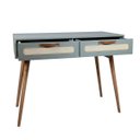 Ver imagem 7 de Penteadeira Retrô 100cm C/ Tela Sustentável Couro Pé Madeira:verti