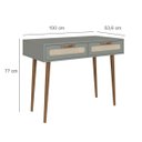 Ver imagem 3 de Penteadeira Retrô 100cm C/ Tela Sustentável Couro Pé Madeira:verti