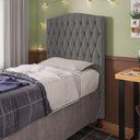 Ver imagem 4 de Cabeceira Greta Cama Box Solteiro 90cm Suede Grafite