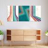 Quadro Decorativo 3 Telas Para Sala - Abstrato Linhas Retas - 60x40cm - 1