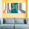 Quadro Decorativo 3 Telas Para Sala - Abstrato Linhas Retas - 60x40cm - 4