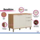 Ver imagem 5 de Balcão Cozinha Bless 2PORTAS 3GAVS 120cm Jequitiba/Off Linea