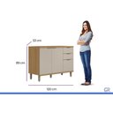 Ver imagem 3 de Balcão Cozinha Bless 2PORTAS 3GAVS 120cm Jequitiba/Off Linea