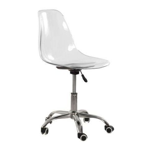 Cadeira Eames Transparente Pc Office Cromada