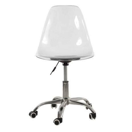 CADEIRA EAMES TRANSPARENTE PC OFFICE CROMADA - 2