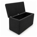 Ver imagem 3 de Calcadeira Recamier Baú Estofada 100cm para Cama Solteiro Suede Preto Imperio Decor
