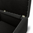 Ver imagem 6 de Calcadeira Recamier Baú Estofada 100cm para Cama Solteiro Suede Preto Imperio Decor