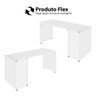 Mesa Escritório 150cm com Nicho Aéreo Industrial F5 Office Cor:branco - 6