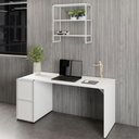 Ver imagem 1 de Mesa Escritório 150cm com Nicho Aéreo Industrial F5 Office Cor:branco