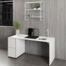 Mesa Escritório 150cm com Nicho Aéreo Industrial F5 Office Cor:branco - 1