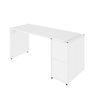 Mesa Escritório 150cm com Nicho Aéreo Industrial F5 Office Cor:branco - 3