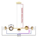 Ver imagem 4 de Pendente Lustre de Teto Jabuticaba Alumínio Dourado com 5 Globos Vidros Transparente Decoração Casa