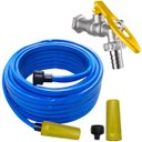 Ver imagem 1 de Mangueira de Jardim 20m Metros Reforçada Chata + Torneira de Metal com Porta Cadeado 1/2"