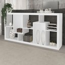 Ver imagem 2 de Estante Aberta Escritório Sala de Estar Home Ofice E1712 MDP Branco - Gran Belo