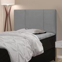 Ver imagem 4 de Cabeceira Cama Box Solteiro Donna 90cm Suede Cinza