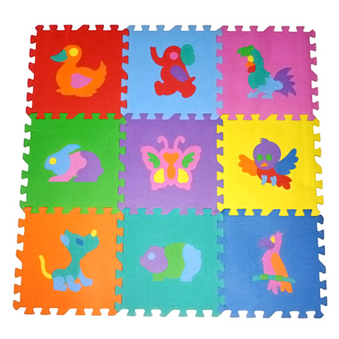 KIT TAPETE EVA 27 PÇS 30X30CM TRANSPORTE - FLORES - ANIMAIS Cor:Colorido;Tamanho:30x30cm