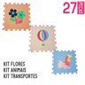 KIT TAPETE EVA 27 PÇS 30X30CM TRANSPORTE - FLORES - ANIMAIS Cor:Colorido;Tamanho:30x30cm - 3
