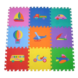 KIT TAPETE EVA 27 PÇS 30X30CM TRANSPORTE - FLORES - ANIMAIS Cor:Colorido;Tamanho:30x30cm - 5