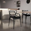 Ver imagem 2 de Kit 14 Cadeiras de Jantar Allegra Prática Empilhável - Preto