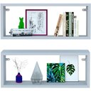 Ver imagem 1 de Kit 2 Nicho Retangular Branco 70x20x10p Mdf Decorativo