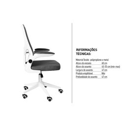 Cadeira de Escritório Rodizio Office Bytes Preto - 5
