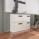 Ver imagem 1 de Sapateira Lisboa com 4 Gavetas 110x92cm Creme/Branco 250690