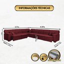 Ver imagem 5 de Sofá Magno 3.77x4.57m de Canto, Retrátil e Reclinável - Vinho