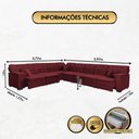 Ver imagem 7 de Sofá Magno 3.77x4.57m de Canto, Retrátil e Reclinável - Vinho