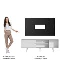 Ver imagem 6 de Rack Madesa Dubai com Pés e Painel para Tv até 58 Polegadas Branco/preto 0977 Cor:branco/preto