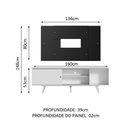 Ver imagem 3 de Rack Madesa Dubai com Pés e Painel para Tv até 58 Polegadas Branco/preto 0977 Cor:branco/preto