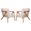 Ver imagem 1 de Conjunto 2 Poltronas Monalisa Com Braços de Madeira Corano Bege - LM DECOR