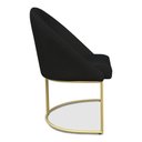Ver imagem 5 de Kit 04 Cadeiras Poltrona de Jantar Bela Suede Preto Base Metálica Industrial Dourado - Pallazio