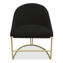 Ver imagem 4 de Kit 04 Cadeiras Poltrona de Jantar Bela Suede Preto Base Metálica Industrial Dourado - Pallazio