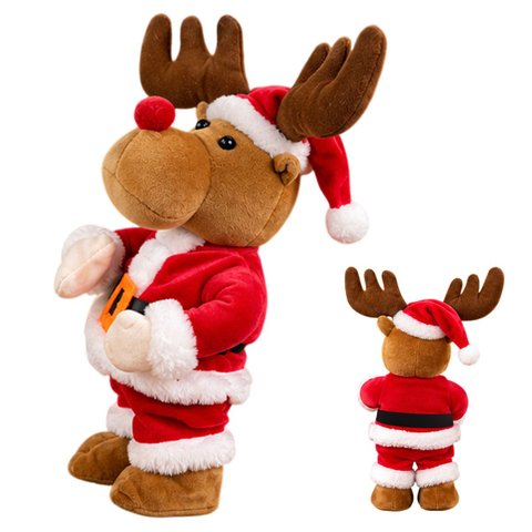 Rena Natalina Papai Noel Natal Boneco Decorativo Enfeite Casa Loja Vitrine Mesa Estante Festa Fim de
