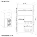 Ver imagem 6 de Balcão para Cozinha Freijó/branco Nt3070 Notável Móveis Freijó/branco