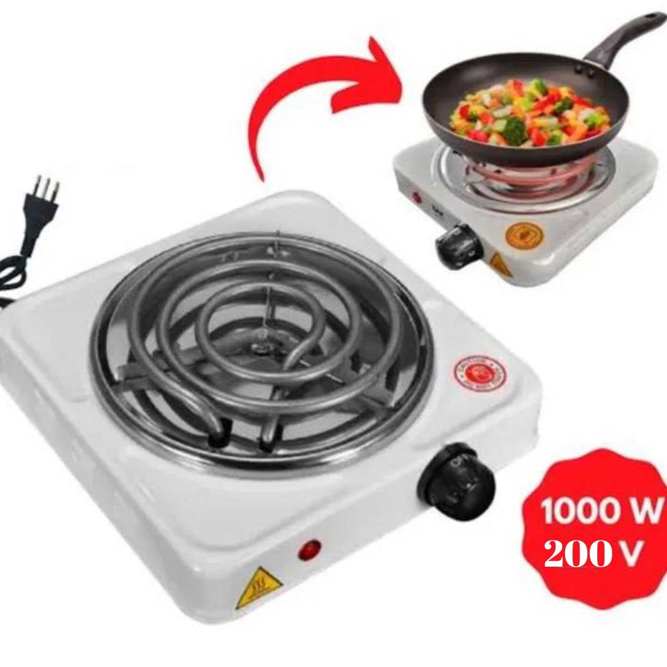 Fogão Elétrico 1 Boca Camping 1000w Portatil Voltagem: 220v ...