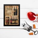 Ver imagem 2 de Quadro Decorativo Vintage Garrafas de Vinho 24x18cm - com Vidro:moldura Branca